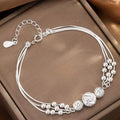 Fine 925 Sterling Silver Lucky Beads Bracelets Luxury Multilayer Adjustable Bracelet Jewelery
