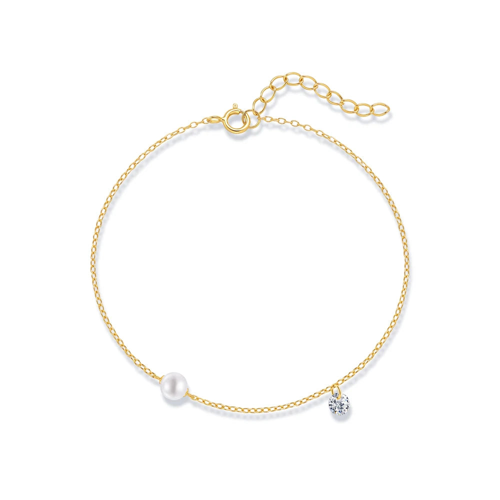 925 Sterling Silver Minimalist Small Beads Thin Chain Bracelets Rose Gold Bracelet Jewelry Accessories