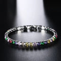 Fine 925 Sterling Silver Crystal Zircon Bracelet Fine Jewelry