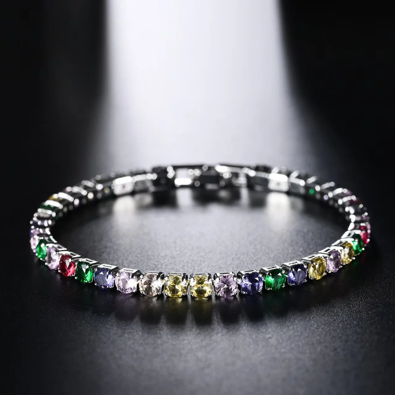 Fine 925 Sterling Silver Crystal Zircon Bracelet Fine Jewelry