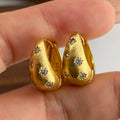 Pure 925 Sterling Silver 18k Gold Plated Vintage Earrings Simple Star Fine Jewelry