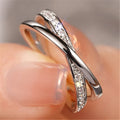 925 Sterling Silver Cross Ring Brilliant AAA Cubic Zirconia Fine Jewelry