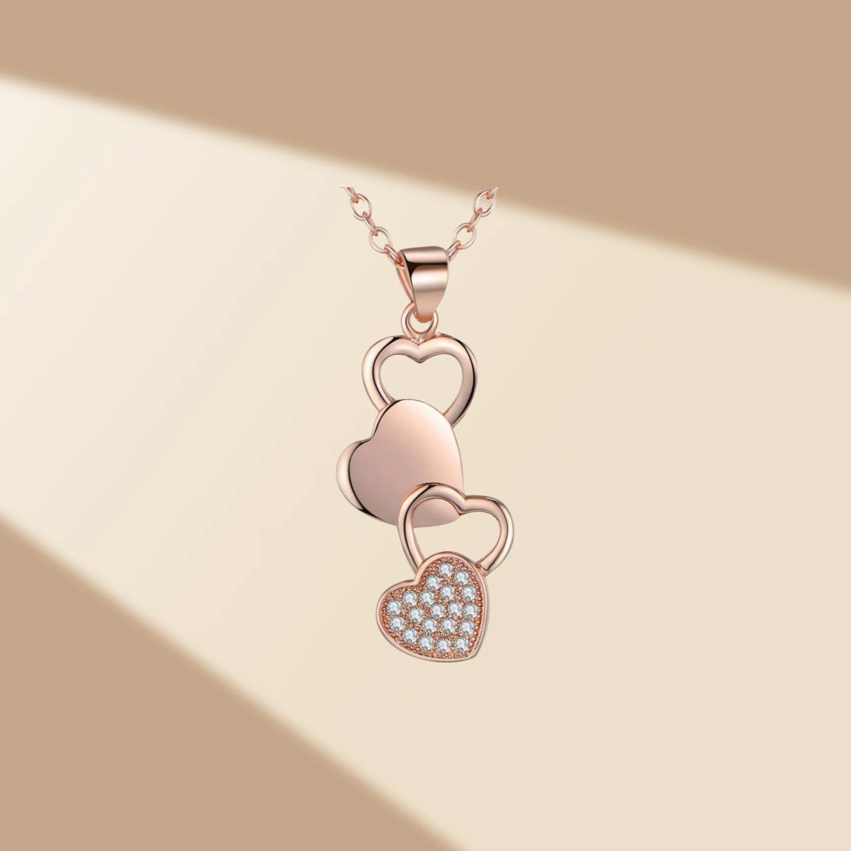 Fine 925 Sterling Silver Necklace 18K Gold Plated 5A Zircon Heart Pendant Jewelry Fashion 