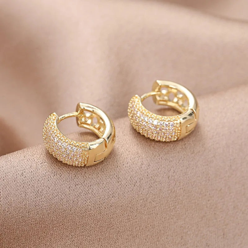 925 Sterling Silver Cubic Zirconia Hoop Earrings Vintage Small Earrings Hypoallergenic Jewelry