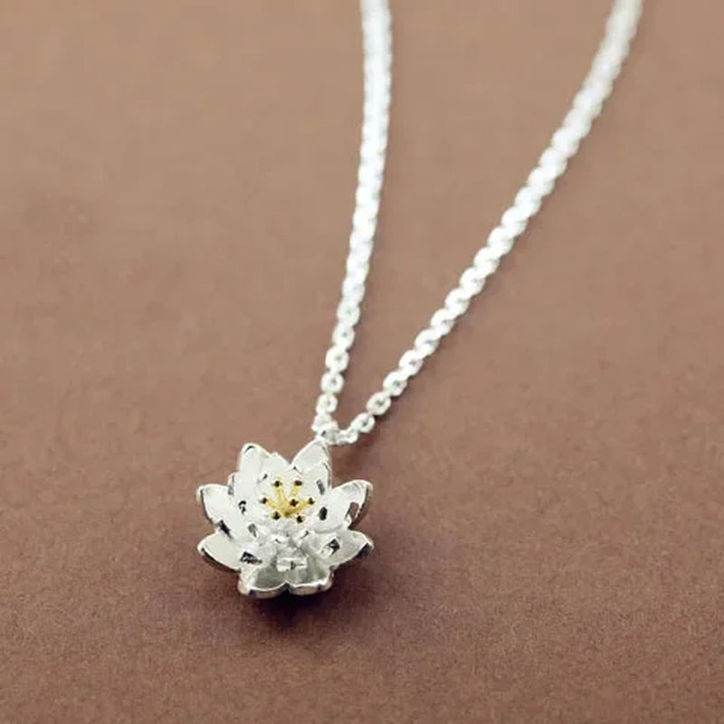 925 Sterling Silver Lotus Necklaces & Pendants High Quality Sterling-Silver-Jewelry