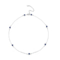 925 Sterling Silver Blue Zircon Necklace Fine Jewelry