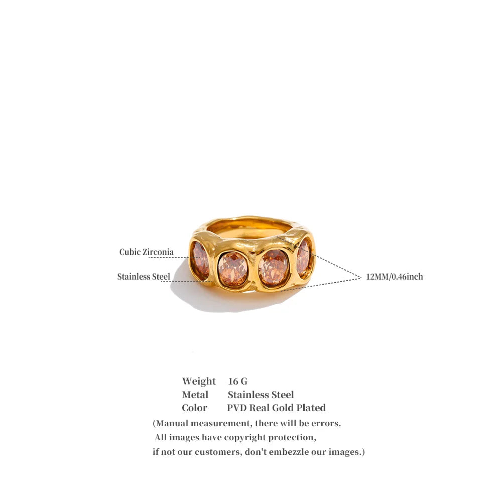 Size 678 Stainless Steel Shiny Cubic Zirconia round Fashion Ring High-Grade Stylish Exquisite Jewelry Accessories