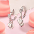 925 Sterling Silver Heart Zircon Stud Earrings Elegant Luxury Jewelry