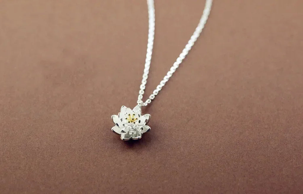 925 Sterling Silver Lotus Necklaces & Pendants High Quality Sterling-Silver-Jewelry