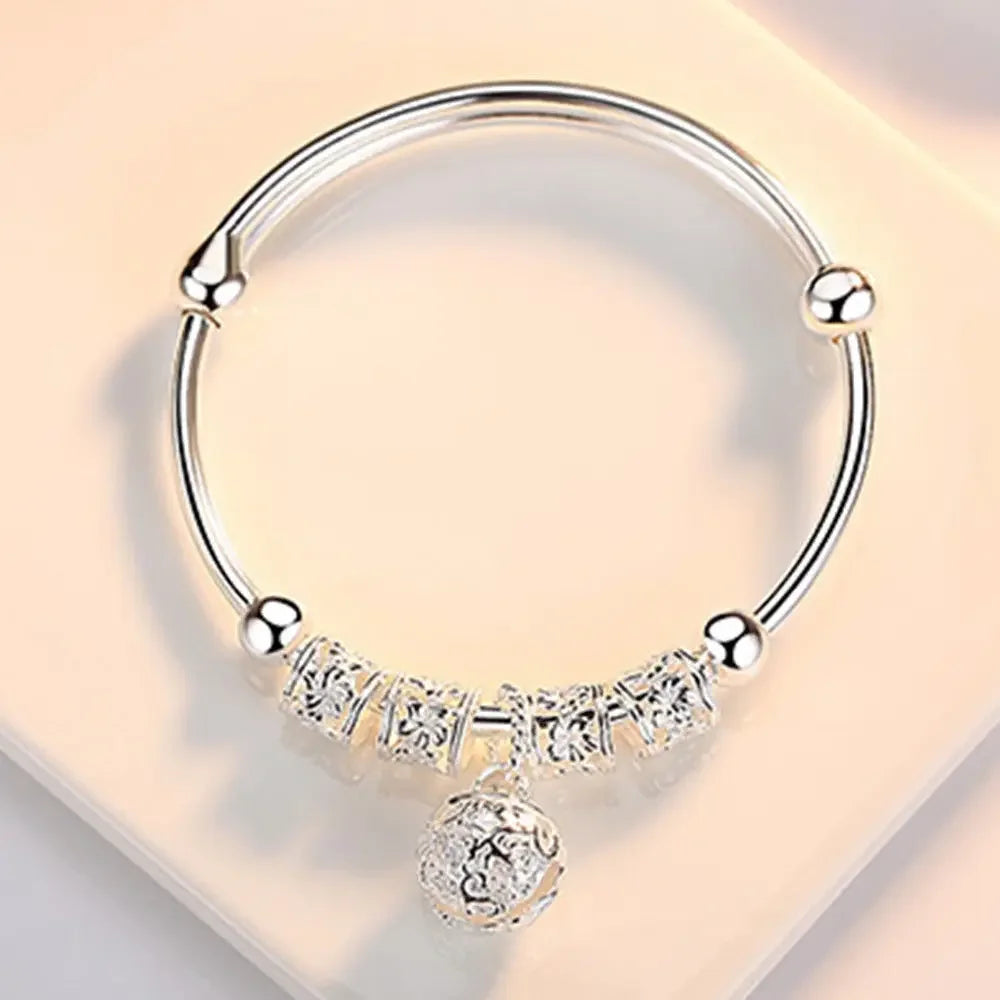 Fine 925 Sterling Silver Bangle Bracelet Luxury Jewelry
