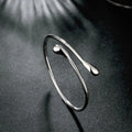 Fine 925 Sterling Silver Bracelet Water Droplets Bangle Jewelry