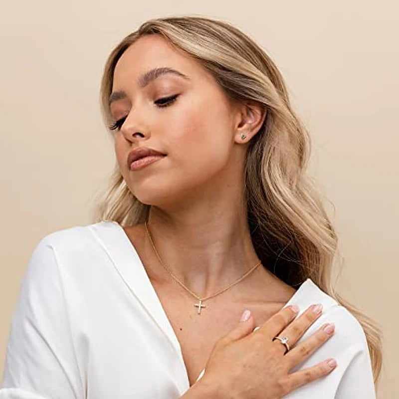 14K Gold Plated Cross Pendant  Necklace Gold Necklace