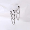 New 925 Sterling Silver Double Layer Tassel Hoop Earrings Fine Fashion Jewelry