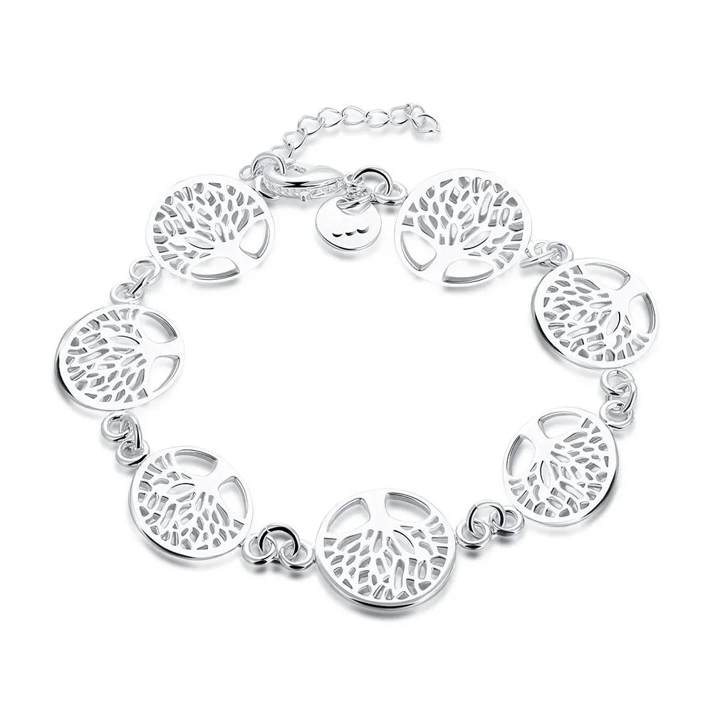 New 925 Sterling Silver Tree of Life Bracelet Fine Jewelry