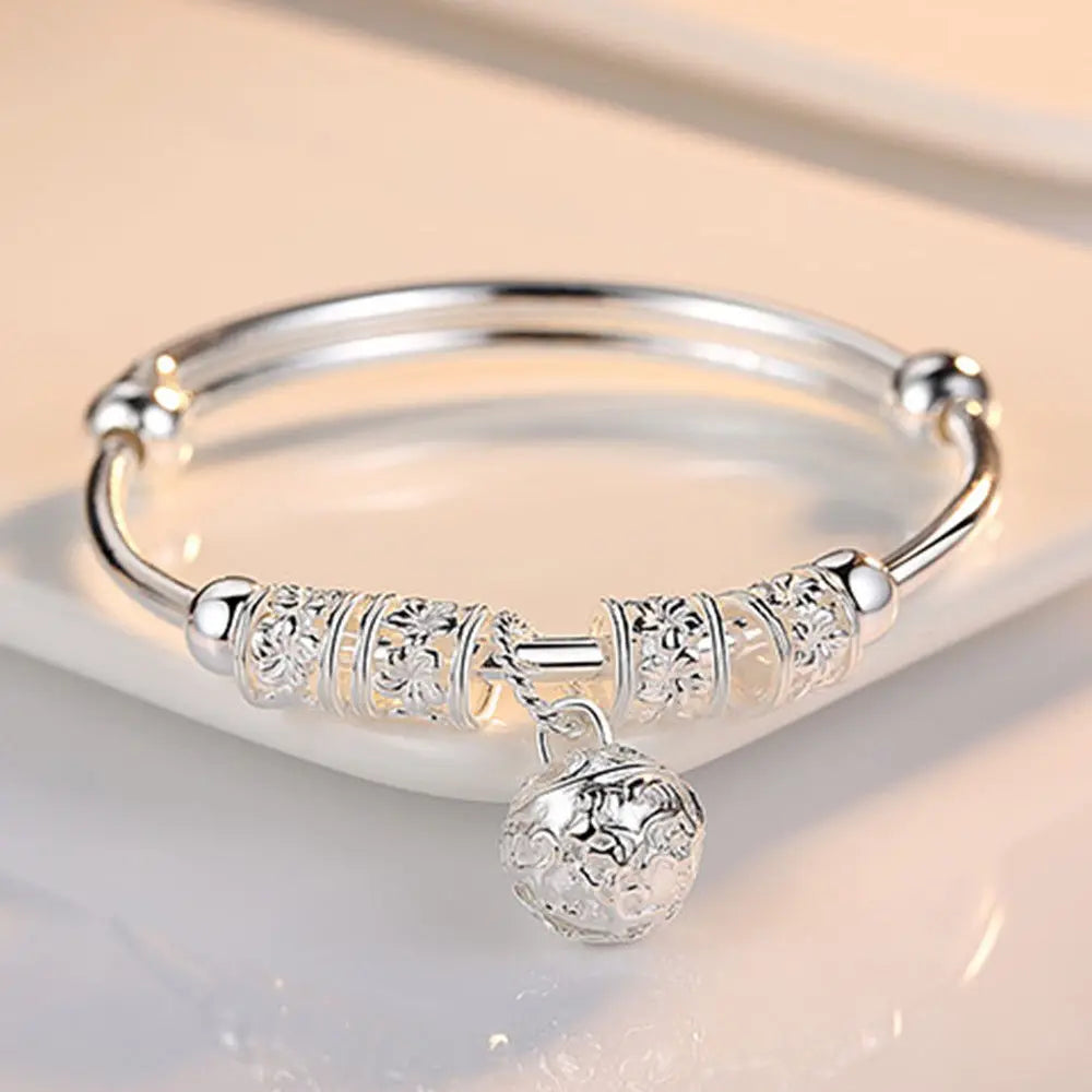 Fine 925 Sterling Silver Bangle Bracelet Luxury Jewelry