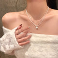 Fine 925 Sterling Silver Love Necklace Simple Style Heart Charm Pendant Choker Fine Jewelry