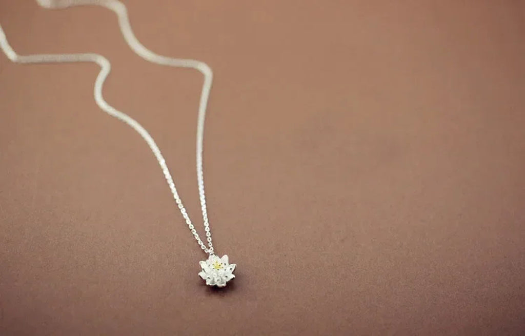 925 Sterling Silver Lotus Necklaces & Pendants High Quality Sterling-Silver-Jewelry