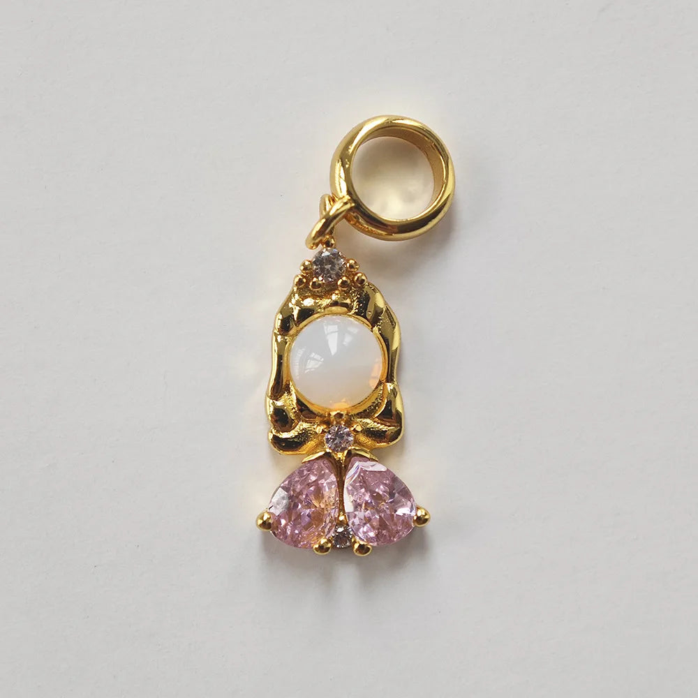 Stainless Steel Colorful Zircon Fairy Tale Little Princess Necklace Gold-Plated Universal Chain Clavicle Chain Sweet Temperament
