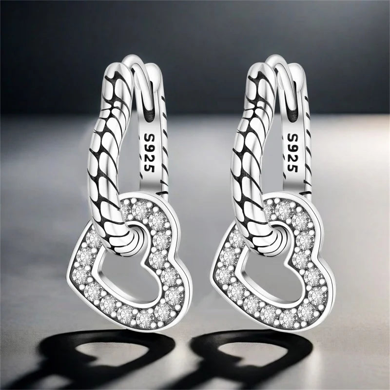 925 Sterling Silver Drop Earrings Serpentine Shape Earrings Jewelry Gift