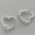 New 925 Sterling Silver 18k Gold Plated Heart Hoop Earrings Fine Jewelry