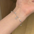 925 Sterling Silver 18K Gold Plated Sparkling Zircon Flower Necklace Bracelet Exquisite Jewelry