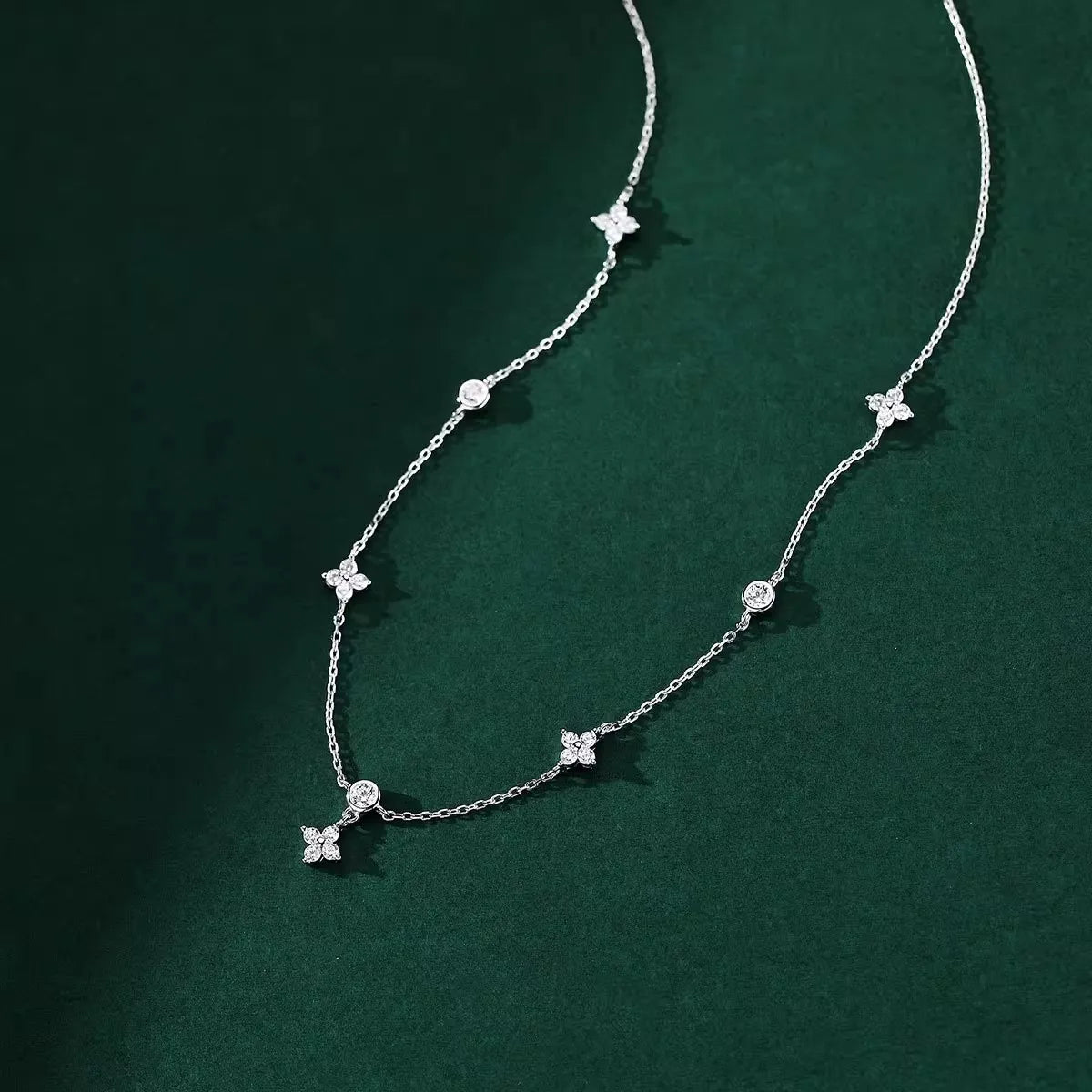 S925 Sterling Silver 14K Gold Plated CZ Choker Necklace Dainty Starburst Chain Jewelry