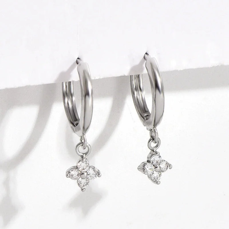 New 925 Sterling Silver 18k Gold Plated Leaf Earring Fine Jewelry