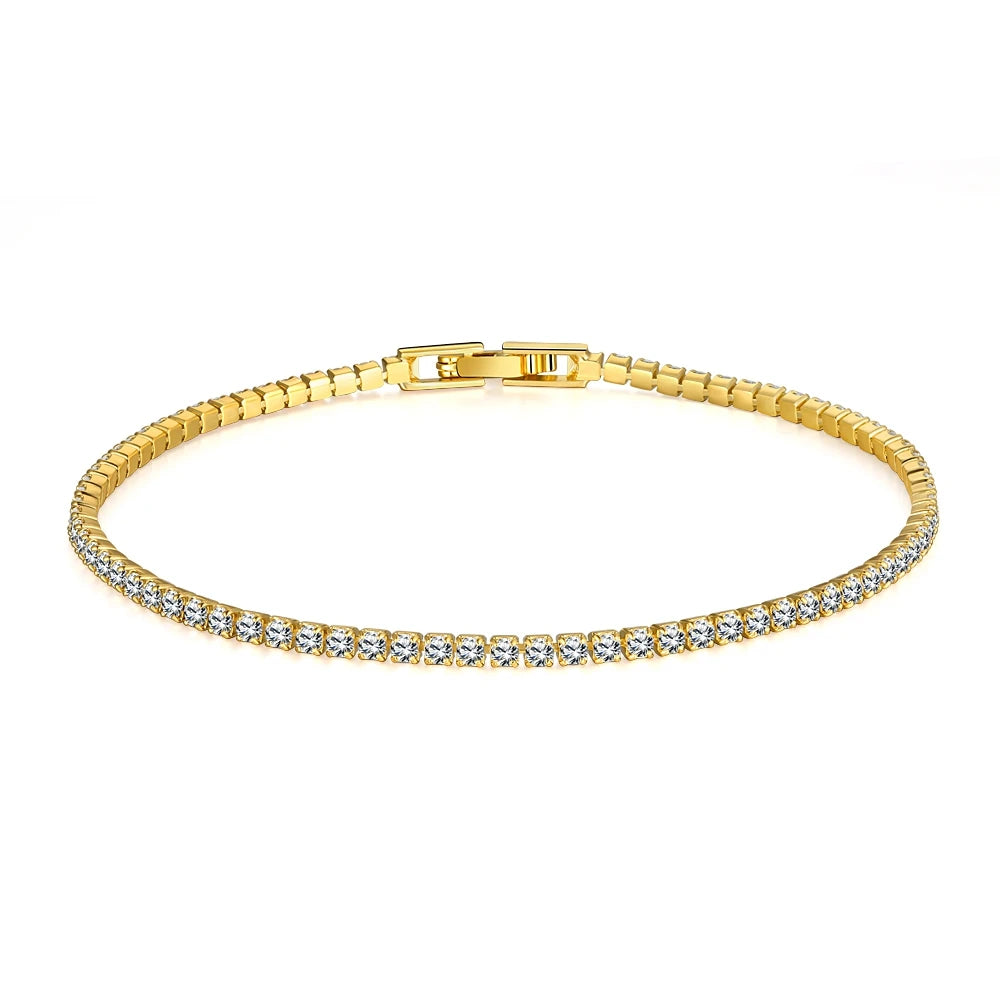 Fine 925 Sterling Silver Simulated Moissanite Diamond Bracelets Yellow White Gold Color Jewelry Gift
