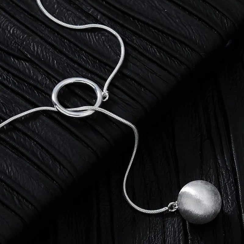 Fine 925 Sterling Silver Charms Adjustable Pendants Necklace Jewelry