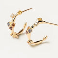 New 925 Sterling Silver 18k Gold Plated Pure Zircon Earrings Exquisite Jewelry