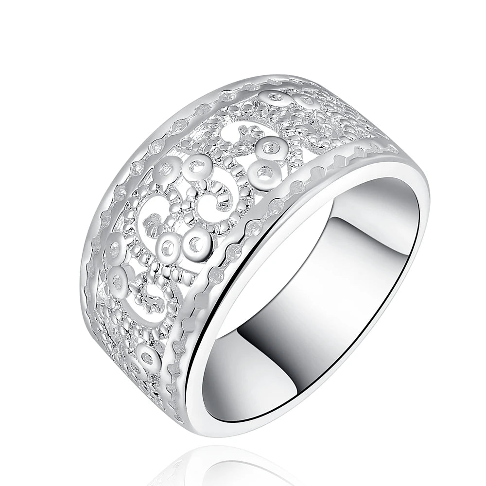 925 Sterling Silver Hollow Band Ring 