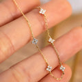 925 Sterling Silver Plated 18K Gold Shiny Zircon Flower Bracelet Exquisite Jewelry Gifts