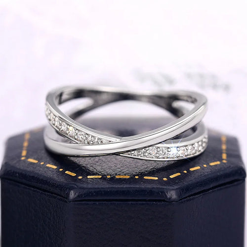 925 Sterling Silver Cross Ring Brilliant AAA Cubic Zirconia Fine Jewelry