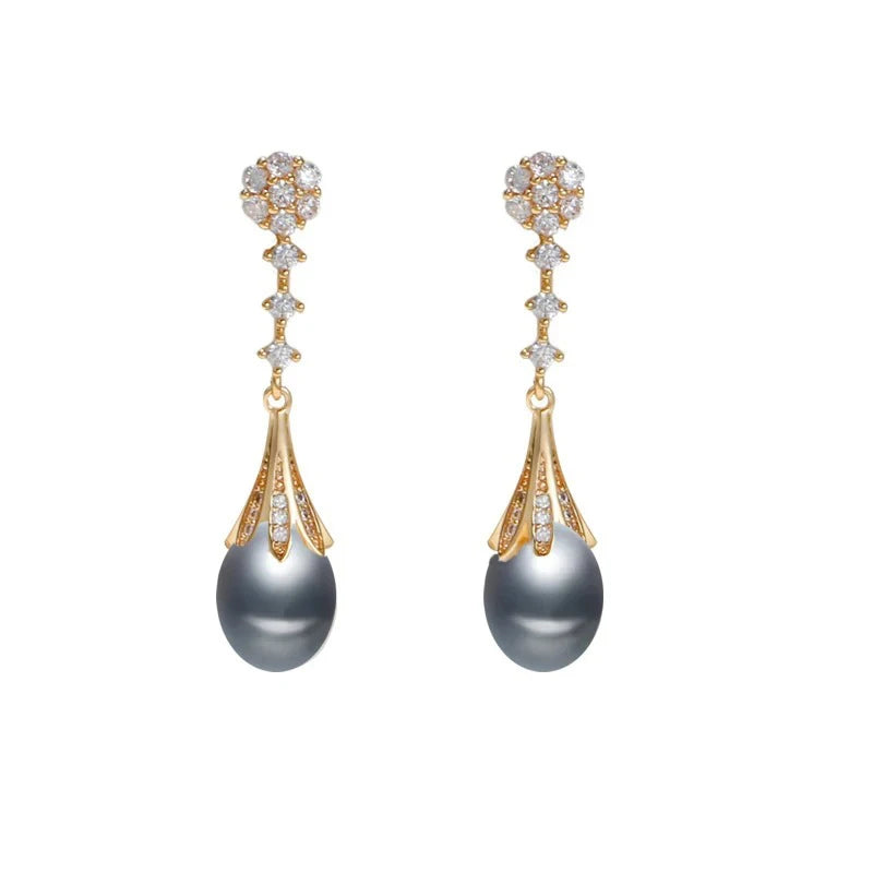 Real Natural Pearl Drop Earrings 925 Silver Earrings Choice of Color