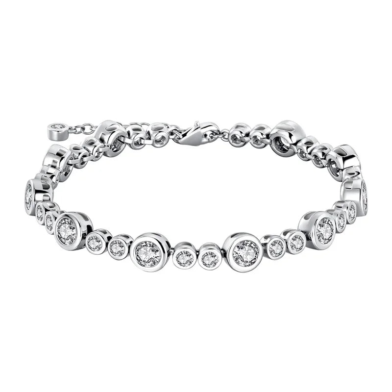 New 925 Sterling Silver Starry Bubble Pure Zircon Bracelet Fine Jewelry