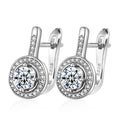 925 Sterling Silver 18k Gold Plated Zircon Crystal Stud Earrings Fashion Jewelry