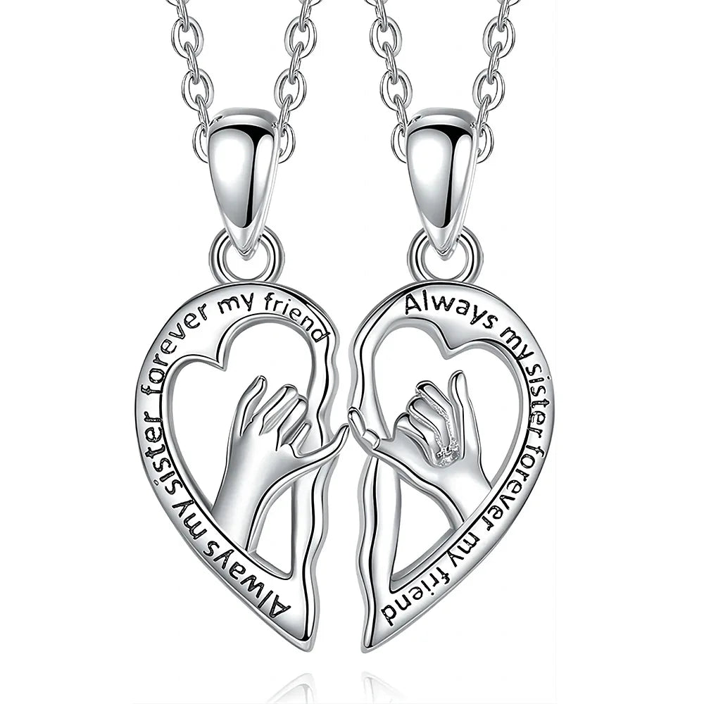 Best-Selling Fashion 925 Silver Classic Love Pendant Suitable for Lovers Sisters Personality Female Jewelry Gifts Two Sets