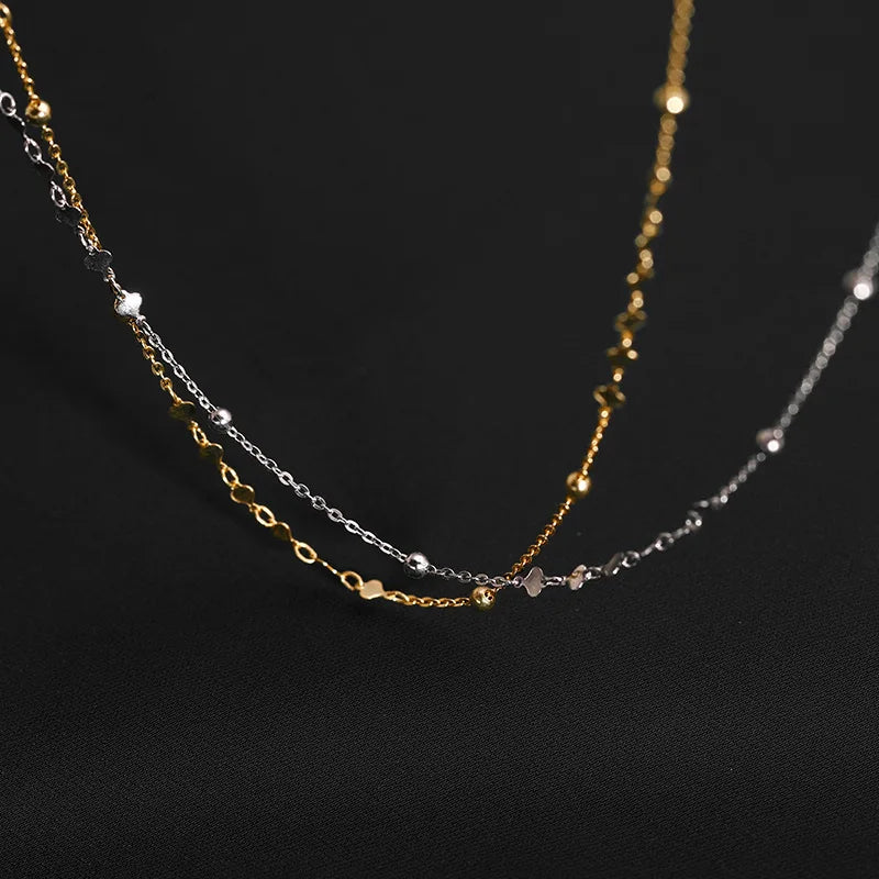 New 925 Sterling Silver Simple Style Heart-Shaped Necklace Charming Choker Necklace Fine Jewelry