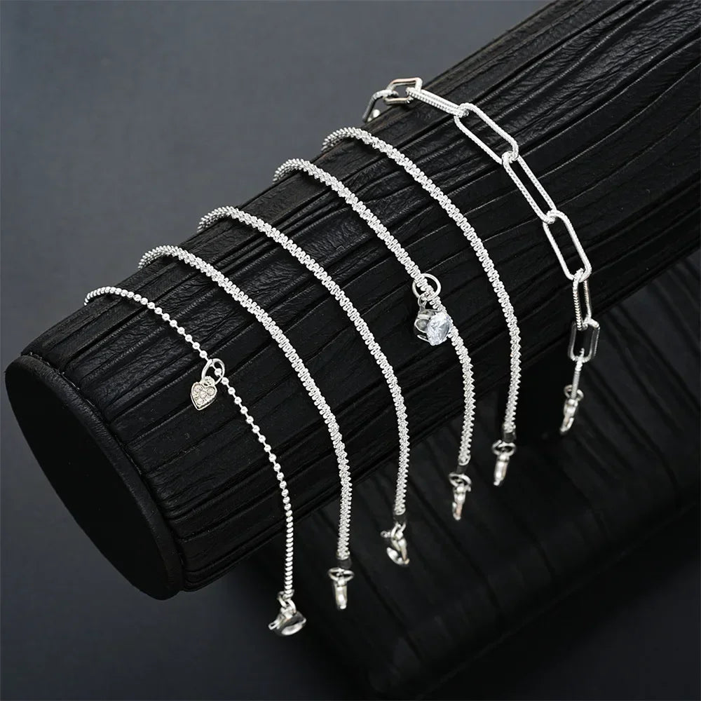 6Pcs 925 Sterling Silver Rhinestone Bracelets Luxury Sparkling Starry Sky Charm Bracelets Jewelry