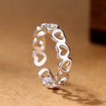 925 Sterling Silver Heart ​Adjustable Ring Fine Jewelry