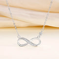 925 Sterling Silver 18K Gold Plated Sparkling Zircon Infinity Love Clavicle Necklace