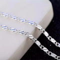 925 Sterling Silver 18K Gold Plated Necklace 2MM 16/18/20/22/24/26/28/30 Inch Side Chain Necklace Jewelry