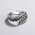 925 Sterling Silver Zircon Vintage Angel Wings Ring Fine Jewelry