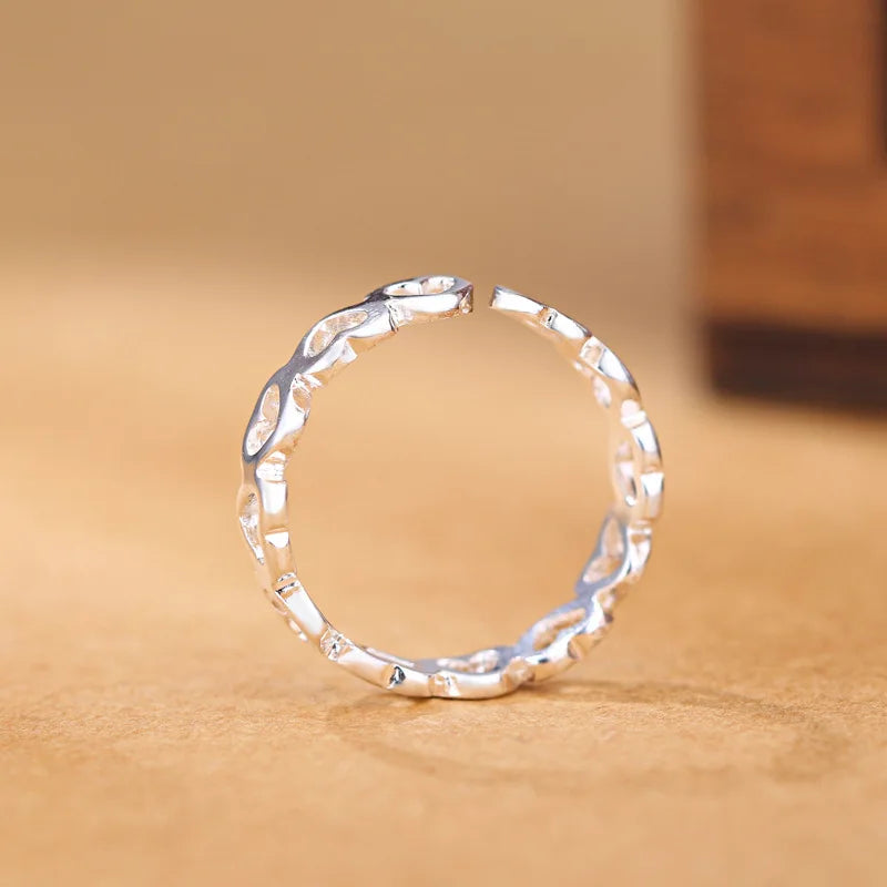 925 Sterling Silver Heart ​Adjustable Ring Fine Jewelry