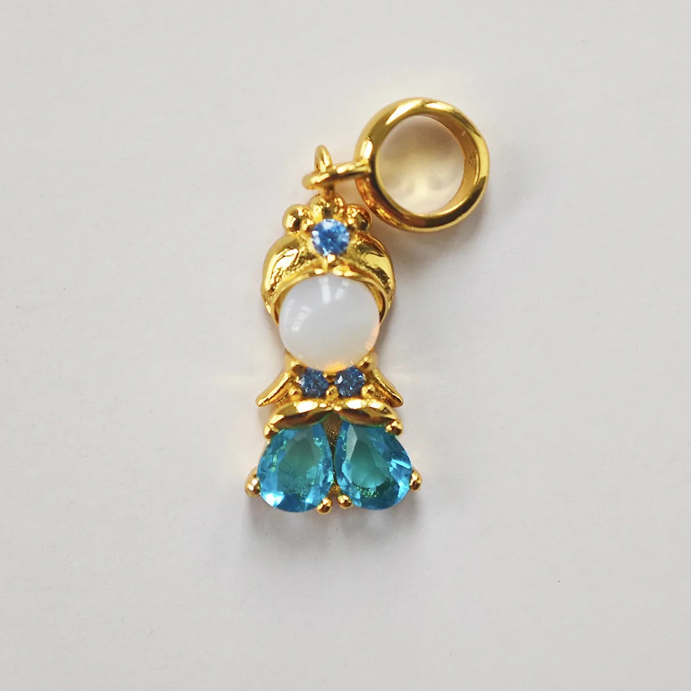 Stainless Steel Colorful Zircon Fairy Tale Little Princess Necklace Gold-Plated Universal Chain Clavicle Chain Sweet Temperament
