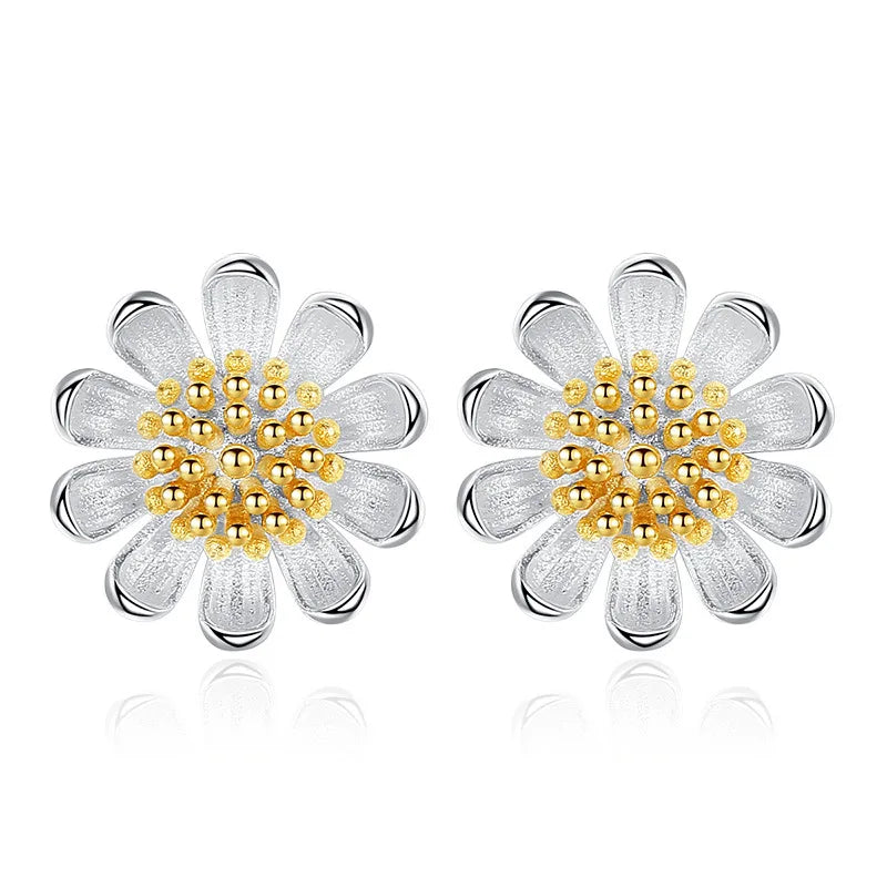 925 Sterling Silver Needle Earrings Fashion High Quality Jewelry Double Row Crystal Zircon round Stud