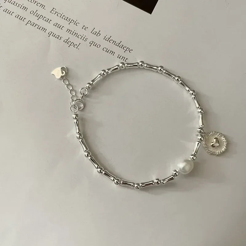 925 Sterling Silver Bracelet Partial Pearls Knots Bracelets Fashion Luxury Design Bead Charm Bracelet Jewelry