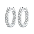 Gold Moissanite Hoop Earrings, 925 Sterling Silver D Color round Cut Lab Diamond Hypoallergenic Earrings