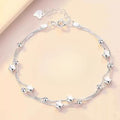 Sparking 925 Sterling Silver Star Moon Bracelets Vintage Crystal Bracelets Charm Jewelry