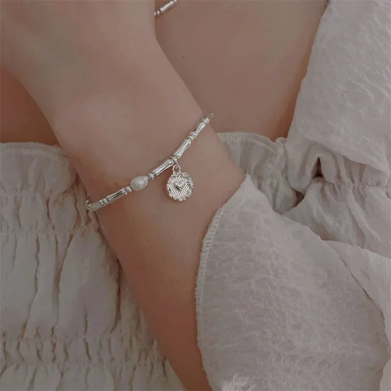 925 Sterling Silver Bracelet Partial Pearls Knots Bracelets Fashion Luxury Design Bead Charm Bracelet Jewelry